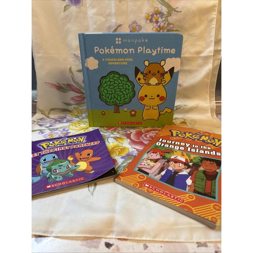 Lot‎ Of 3 Pokemon Books, Pokemon Playtime, First Partners & Orange Islands